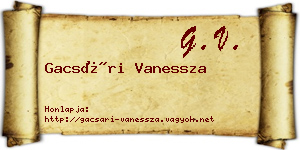 Gacsári Vanessza névjegykártya